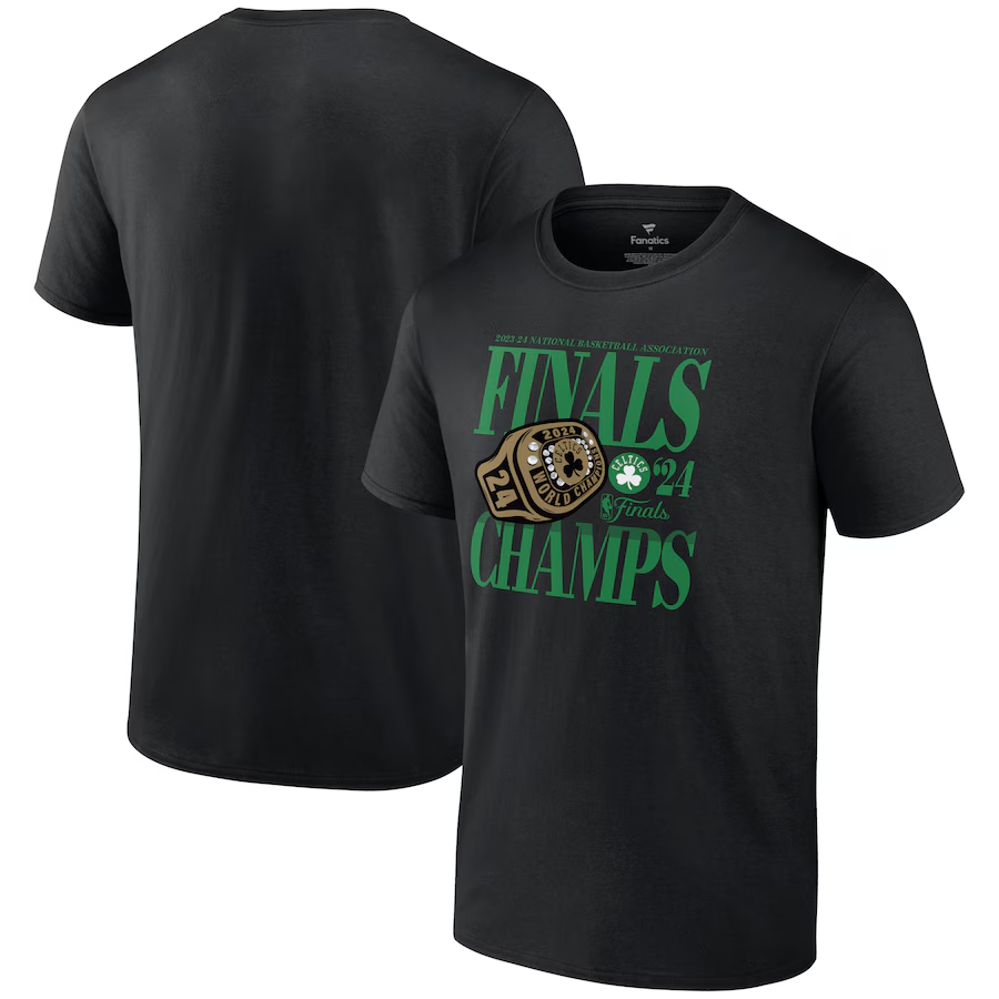 Men NBA Boston Celtics 2024 Champions T shirts black style 7